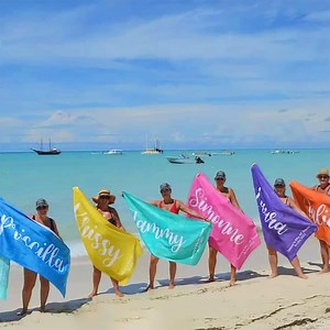 Personalized Script Beach Towel: Custom Name, Birthday Vacation Gift - Etsy