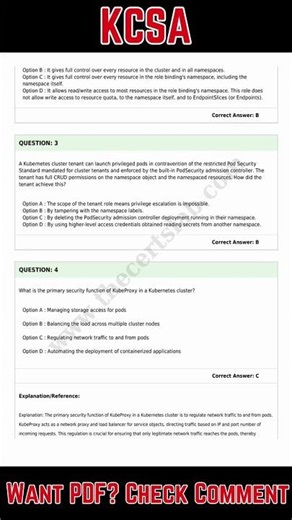 Practice Test - Kubernetes and Cloud Native Security Associate (KCSA) KCSA Exam Questions
