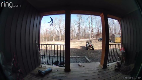 Woman hilariously slips and falls while climbing stairs