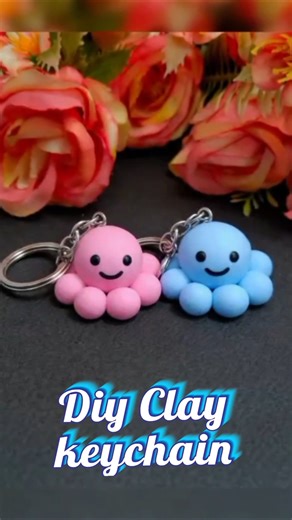 Handmade Clay Octopus Keychain 💗 | Easy & Cute Craft #viral #diy #ytshorts #diykeychain #handmade