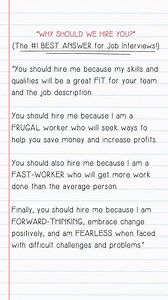 Why Should We Hire You? Job Interview question and sample answers #fbreelsfypシ゚viral #fypシ #foryoupageシ #jobinterviewtips #interviewquestions #interviewtips | English Tuition