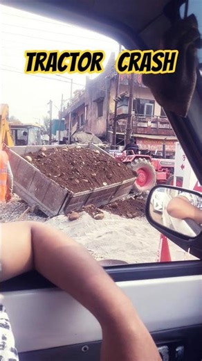 tractor crashed 😎😎 #automobile #tractor #car