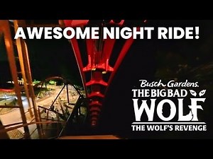 The Big Bad Wolf The Wolf's Revenge Front Row Night POV (Low Light) Busch Gardens Williamsburg