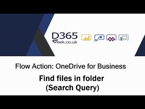Flow Actions: OneDrive for Business - Find Files In Folder Search Query