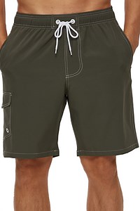 Tyhengta Men's Quick Dry Swim Trunks Mesh Lining Beach Board Shorts with Pockets Armygreen L