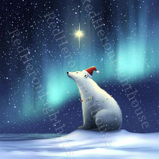 Northern Lights Polar Bear Clip Art, Watercolour Aurora Borealis Art, 10 Jpgs, Digital Download, Commercial Use, Card Making, Junk Journal - Etsy