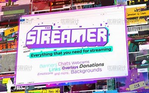 AE扩展：游戏直播流光网络视频边框Ui界面The Streamer
