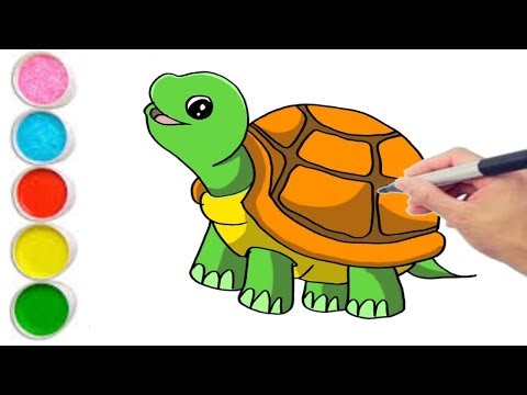 Easy Turtle Drawing and Coloring Step by Step 🐢🎨 (Full Tutorial)