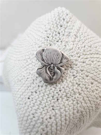 Vintage Brooch Orchid Silver Pin - Etsy