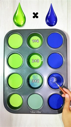 Bright Green 💚 × Deep Blue 💙 | Relaxing & Bold 💫 #colormixing #satisfying #oddlysatisfying #asmr