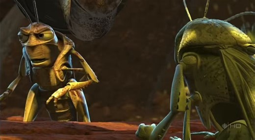 Hopper in A Bug’s Life (1998) is one of Pixar’s most frightening villains. A children’s movie with a villain who perfectly embodies a dictator terrified of the day the people realize they outnumber him.