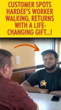 Customer Spots Hardee’s Worker Walking — Returns With a Life-Changing Gift! #shorts #lifestory