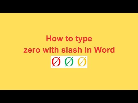 How to type zero with slash in Word