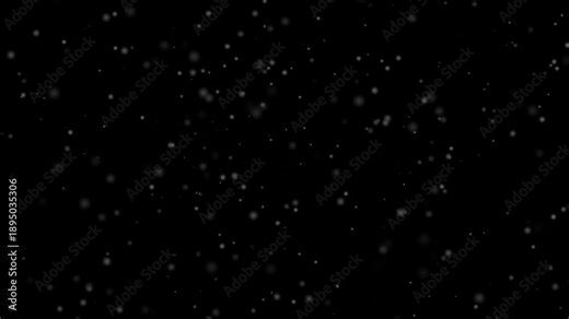 Snow animation with isolated , seamless snowing loop, transparent background