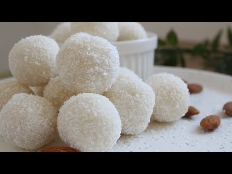 Najbolje kokos kuglice - Jednostavan kolač bez pečenja bez margarina - Coconut Balls -Foodbyaida