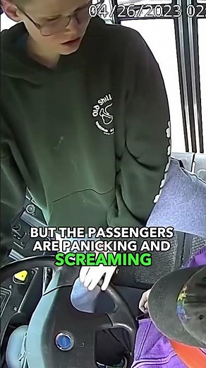Heroic Boy Saves Bus After Driver Collapses—Passengers Panic! #hero #viral #trending
