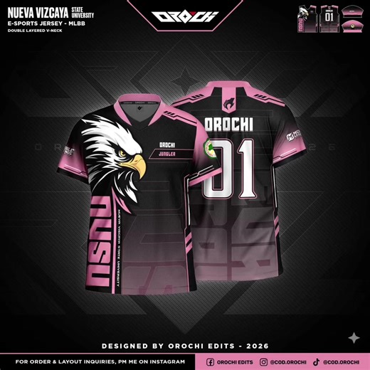 NUEVA VIZCAYA STATE UNIVERSITY - MLBB JERSEY 🔥 THANK YOU FOR TRUSTING! ✅ OPEN FOR DESIGN & PRINT COMMISSIONS! PM ME ON INSTAGRAM DESIGN BY: OROCHI EDITS IG: cod.orochi FB: Orochi Edits Free Shipping Nationwide Free Layout for 10 pcs Available Commissions: - Design & Layout Only - Design & Print Orders (5 pcs minimum) Create your own : - Tshirt Uniforms - Jerseys - Esports Jersey - Basketball Sets - Any Sublimation Garments Commission Based Only 🚫 No free layout requests #sportsjersey #jersey #