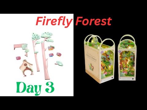Day 3 - Firefly Forest Creative & Fairyland Book Nook Model Build - Trees, Fairy/Bird Houses, Door