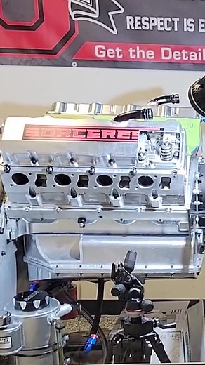 162K views · 1.7K reactions | America’s fastest streetcar engine revs to 9250 RPM!  #engine #car #cars #bigblock #efiuniversity #racecar #promod #twinturbo #bigtire #NHRA #becauseracecar #horsepower #cam #valve #valvespring #dyno #spintron #automotive #motorsports | Sorceress | Facebook