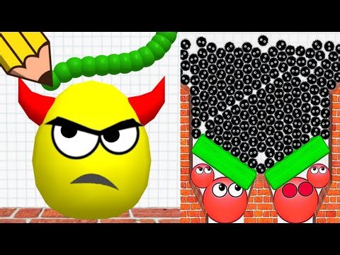 Draw to Smash Puzzle Game VS Hide Ball Brain Teaser Logic || Gameplay Double Epic!