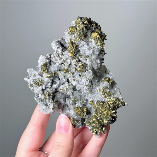 Calcite Specimen With Golden Marcasite From Linwood Mine, Buffalo, Iowa, USA - Etsy