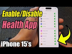 iPhone 15/15 Pro Max: How to Enable/Disable The Health App