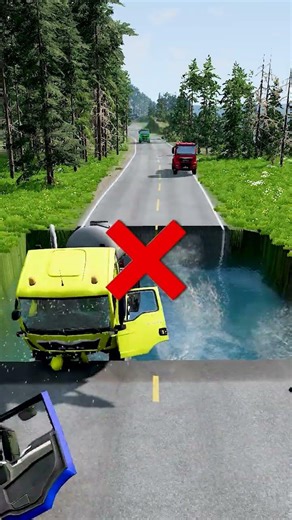 Tanker trucks vs Large water pit #88 | BeamNG Peak | #monstertruck #beamngcrash