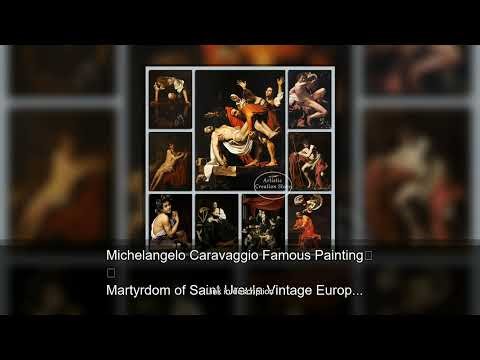 Michelangelo Caravaggio Famous Painting Martyrdom of Saint Ursula Vintage European Woman Print