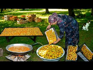 Natural Apricot Drying and Jam Recipe | Traditional Methods in Village Life