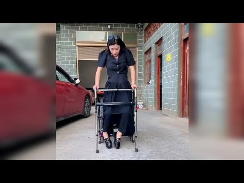 Paraplegic Girl Trying to Stand Up and Walk | Handicapped Lady | Wheelchair Life