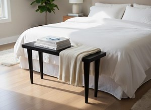 Banc d'entrée noir en bois massif fait main : design minimaliste noir rustique - Etsy France