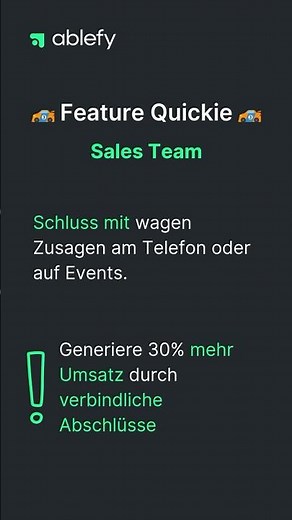Verlässliche Abschlüsse / Angebote mit der Funktion Sales Team | ablefy Feature Quickie