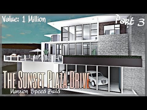 Bloxburg Speed Build Step3 // The Sunset Plaza Modern Mansion: Making the Outside Back !! (ROBLOX)