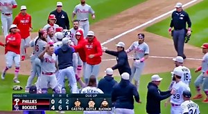 Phillies Star Bryce Harper Started Massive Bench-Clearing Brawl vs. Rockies (VIDEO)