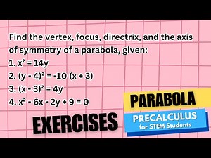 PARABOLA [Exercises] | Precalculus | Grade 11