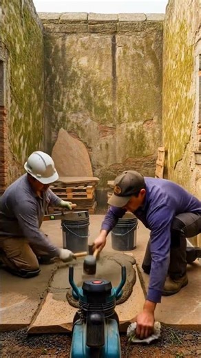 Polished Stone Patio Build from Start to Finish #construction #satisfying