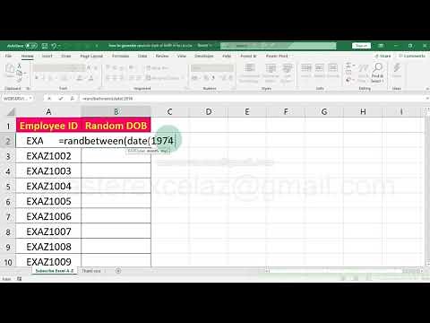 how to generate random date of birth in excel