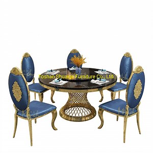 [Hot Item] Living Room Furniture Round Marble Dining Table Sets