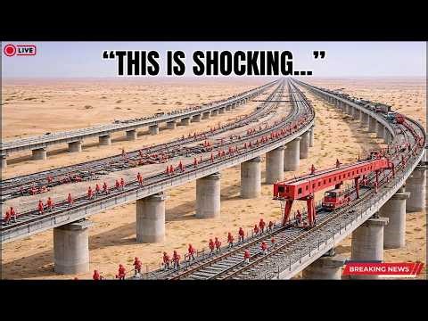 How China Split Half The Mongolian Desert To Build a Massive Elevated Railway With 2,700 km Length