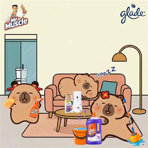 Weekend reset with sparkle and scent 🧸💜. Clean up, freshen up, and get festive-ready 🧧✨ with Mr Muscle x Glade — your spring-cleaning best friends. #FestiveCleanUp #MrMuscleXGlade #MrMuscleMalaysia #CleanwithCapy #CleanLikeAPro | Mr Muscle