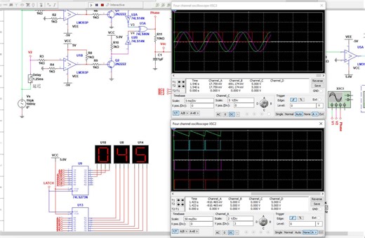 相位差测量电路的参数计算与仿真