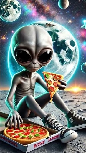 Alien Got Caught by Friends 🍕👽 #pizza #caught #friends #aishorts #comedyshorts #alien #space #shorts