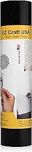 EZ Craft USA Matte Black Vinyl Roll 12'x40FT Adhesive Permanent Vinyl Sheets Works with Cricut & Other Cutters