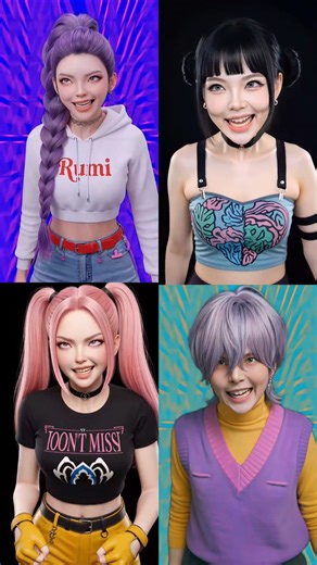 Rumi vs Mira vs Zoey🤔🩷HUNTRiX vs Saja Boys🫰Who Won This Trend? #kpopdemonhunters #rumi #sodapop