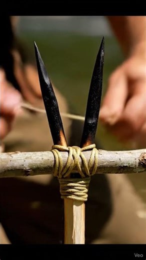 Primitive Technology: Making a [Shovel/Spear] Using ONLY Fire!