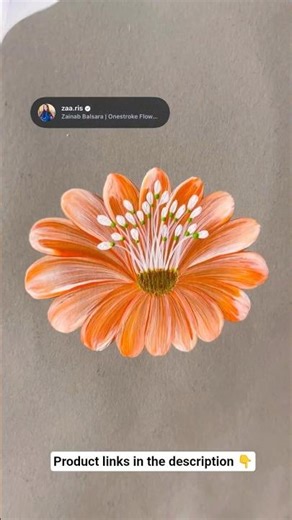 🧡👌Beginner Friendly ORANGE flower painting technique🌺👌🫶 #art #shorts #orange
