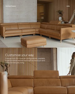 Clean lines, adjustable headrests, that perfect sink-in feel, the kind of comfort that makes you rethink your entire evening routine. The Anika modular lounge in performance leather handles daily life whilst feeling like pure luxury. | Nick Scali
