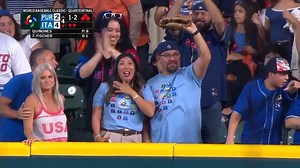Moment: Fan interference leads to two-run double for Italy vs Puerto Rico