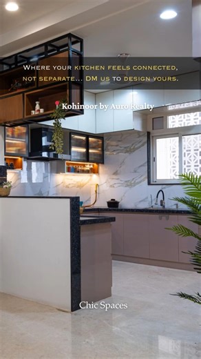 Luxury Open Kitchen Design at Aurobindo Kohinoor | Modern 3BHK Interiors Hyderabad