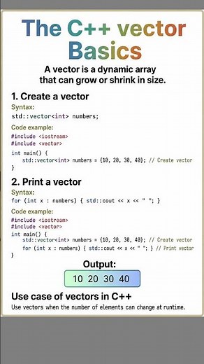 Day 1 of learning C++ vectors| How to create and print vector